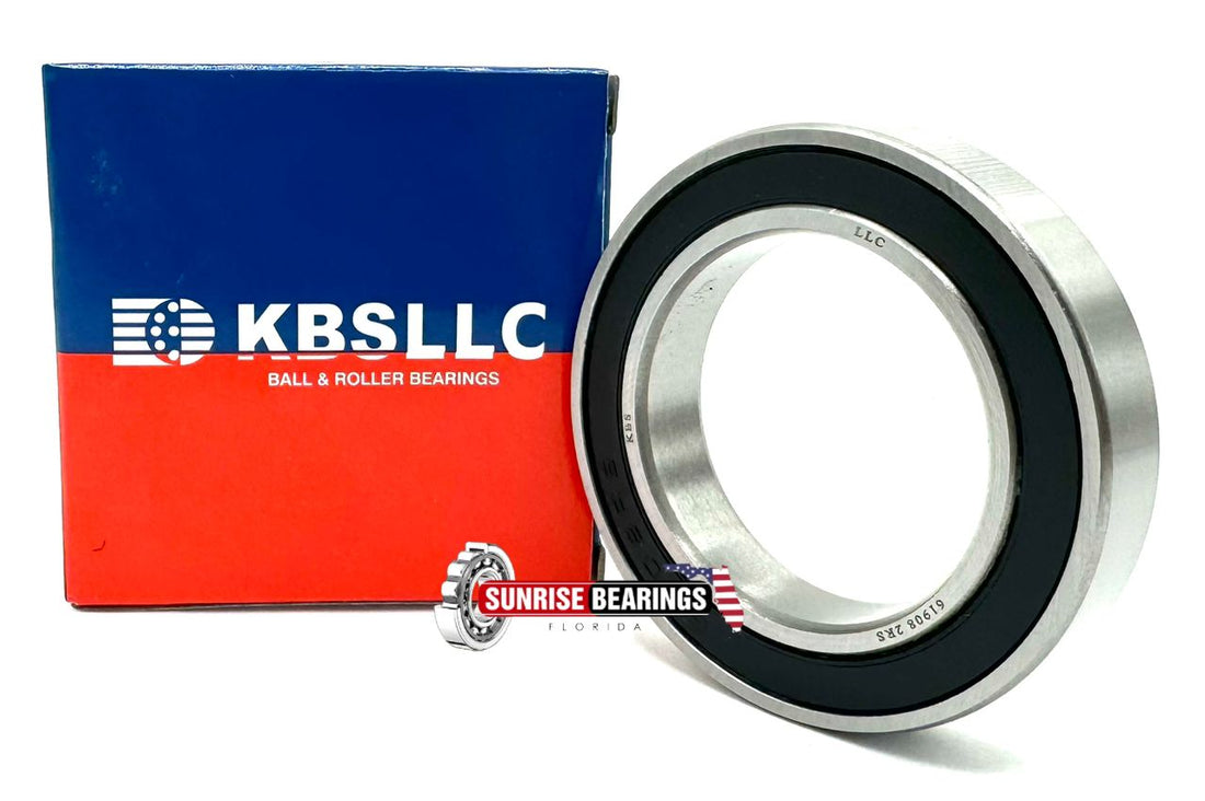 KBS 61908 2RS DEEP GROOVE BALL BEARING, RUBBER SEALED 6908 40x62x12 mm