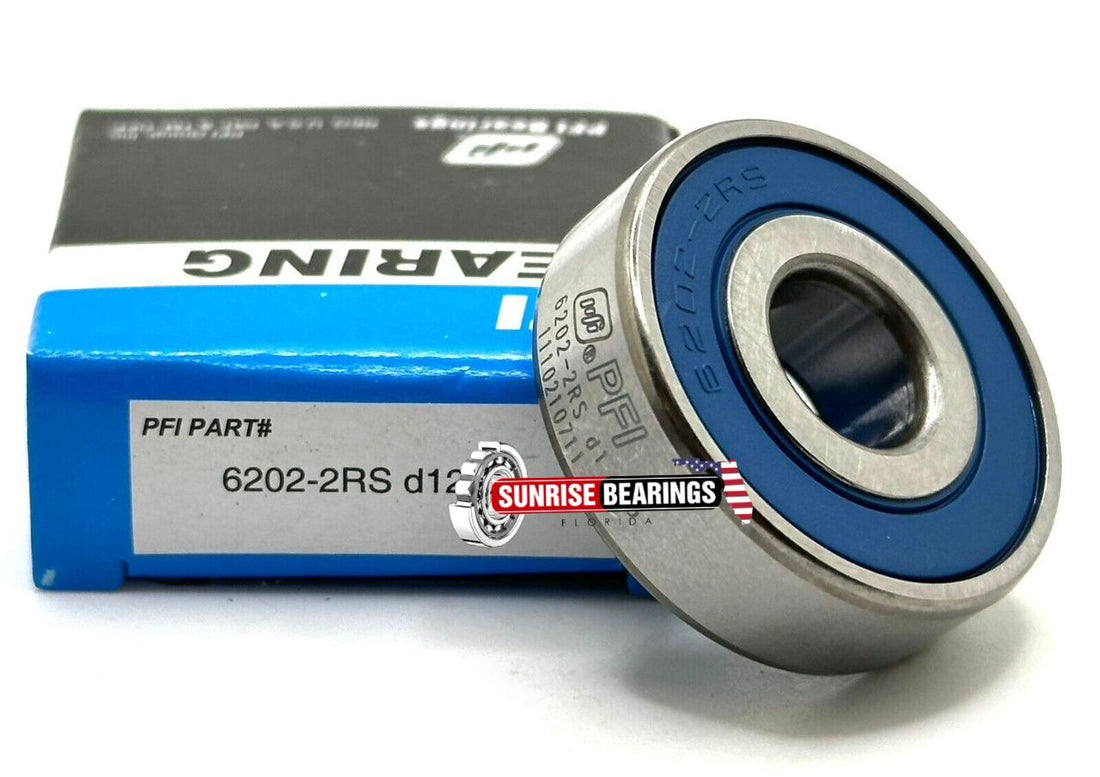 PFI 6202-12 2RS BALL BEARING, RUBBER SEALED SPECIAL BORE 12mm 12x35x11 mm