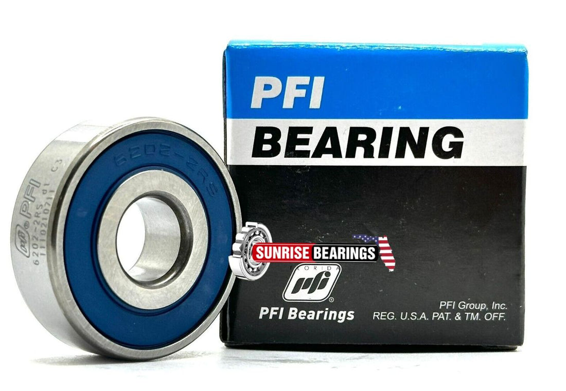 PFI 6202-12 2RS BALL BEARING, RUBBER SEALED SPECIAL BORE 12mm 12x35x11 mm