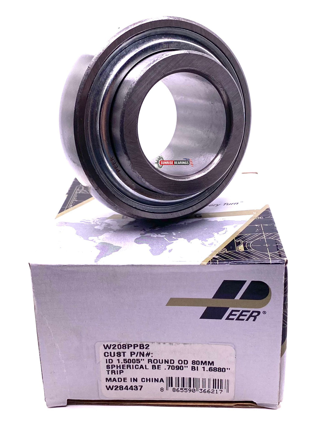 PEER W208PP B2 Bearing for Housing DS208TT2A, 2AC08-1-1/2 AW20540 87446550 1.1/2