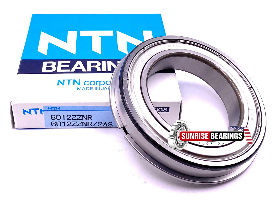 NTN JAPAN 6012 ZZ NR Ball Bearing, Metal Shielded + Snap Ring 60x95x18 mm