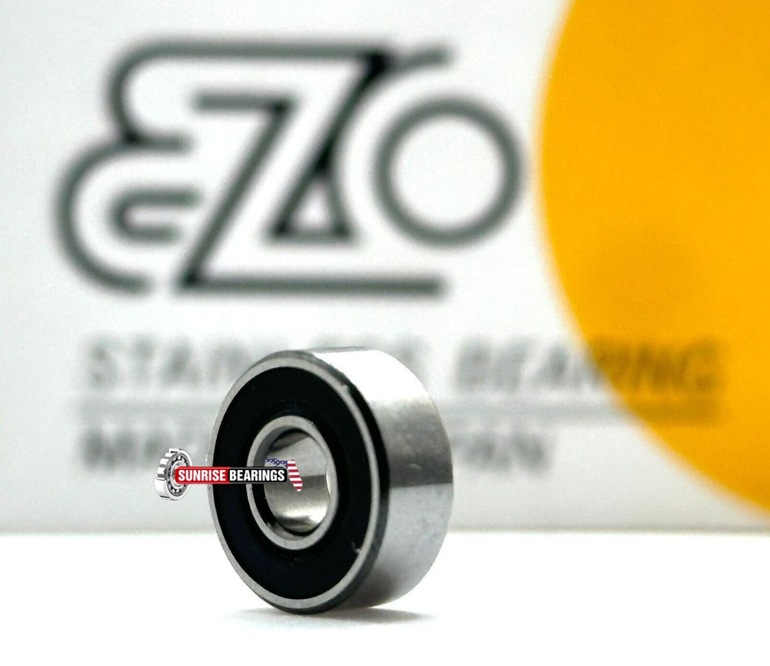 Ezo Japan R3 2Rs Ball Bearing, Rubber Sealed 3/16”x1/2”x0.1960”