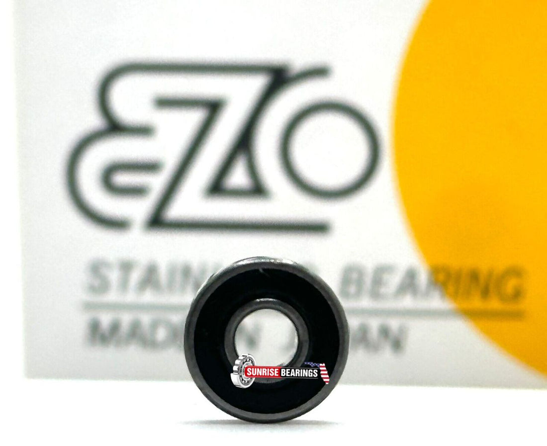 Ezo Japan R3 2Rs Ball Bearing, Rubber Sealed 3/16”x1/2”x0.1960”