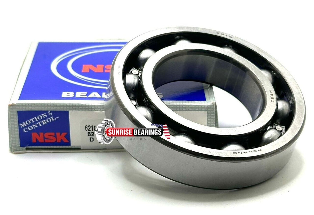 NSK 6210 Deep Groove Ball Bearing, Open Type, No Seals 50X90X20 mm