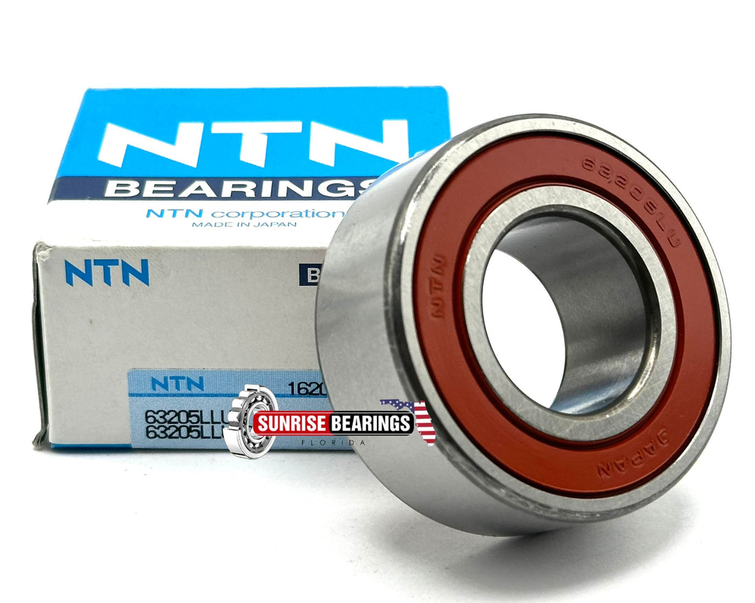 NTN JAPAN 63205 LLU DEEP GROOVE BALL BEARING, RUBBER SEALED 25x52x20.64 mm