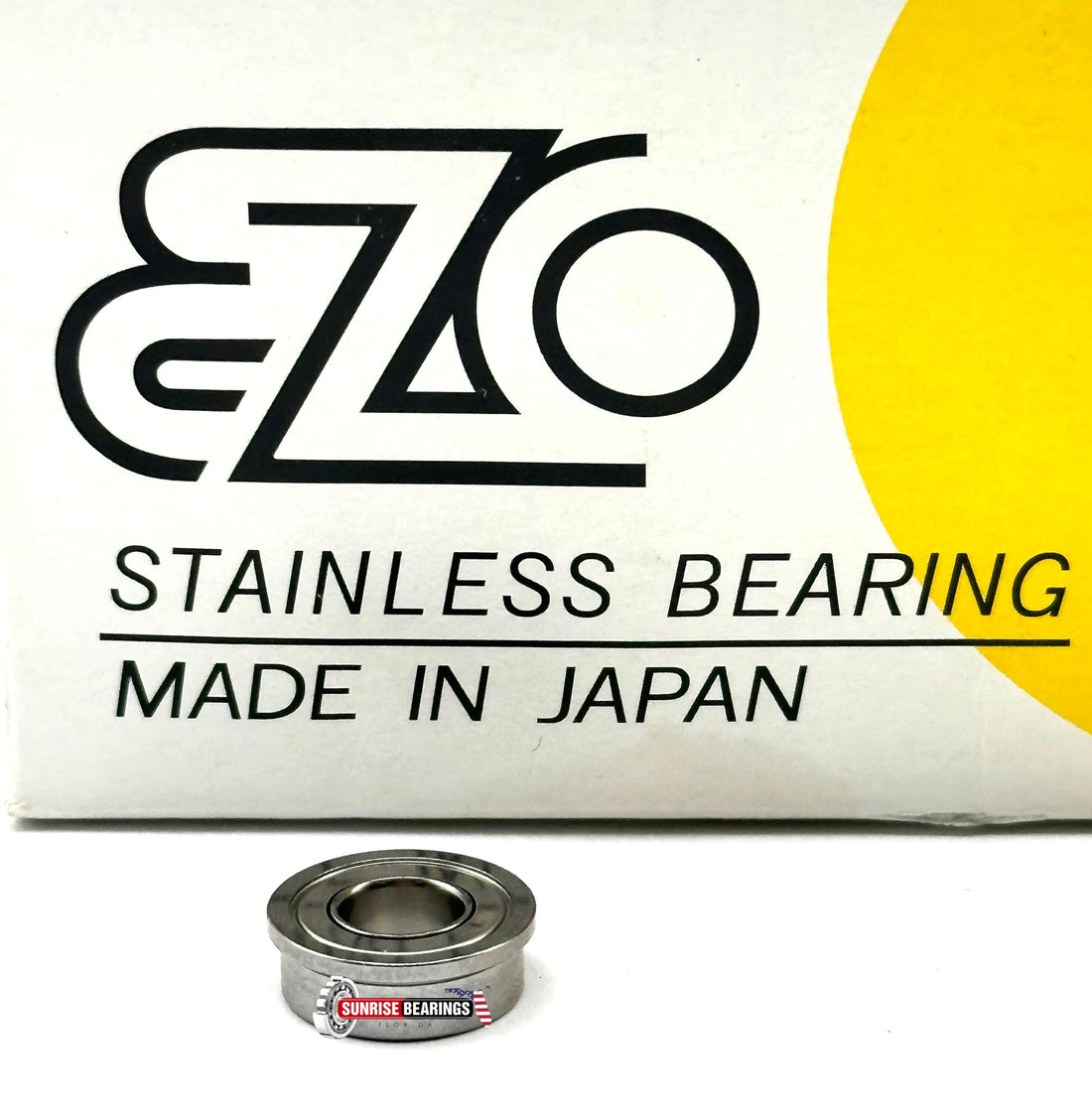 Ezo Fr188 Zz Flanged Ball Bearing Metal Shielded Stainless Steel 1/4"X1/2"X3/16"