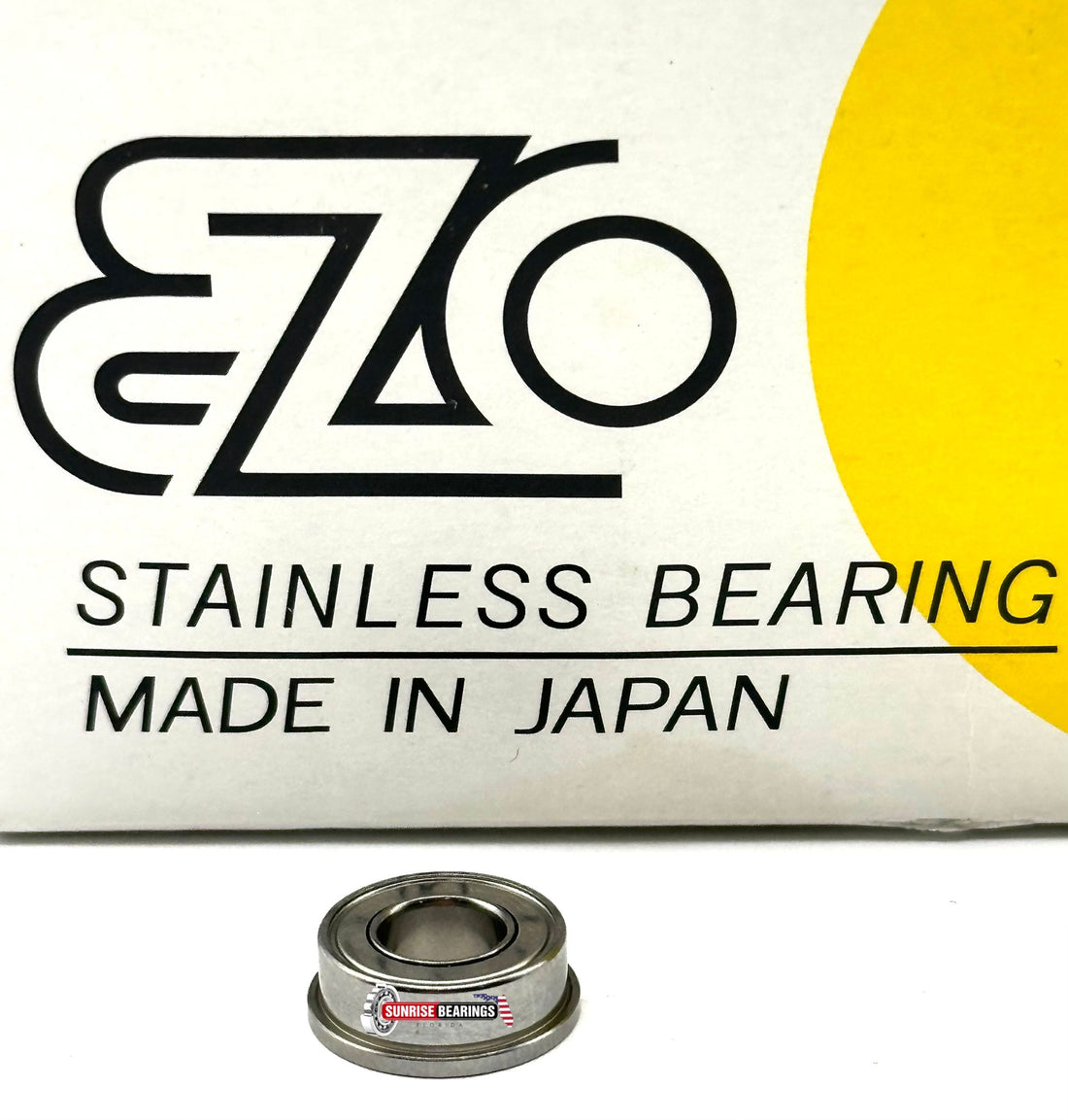 Ezo Fr188 Zz Flanged Ball Bearing Metal Shielded Stainless Steel 1/4"X1/2"X3/16"