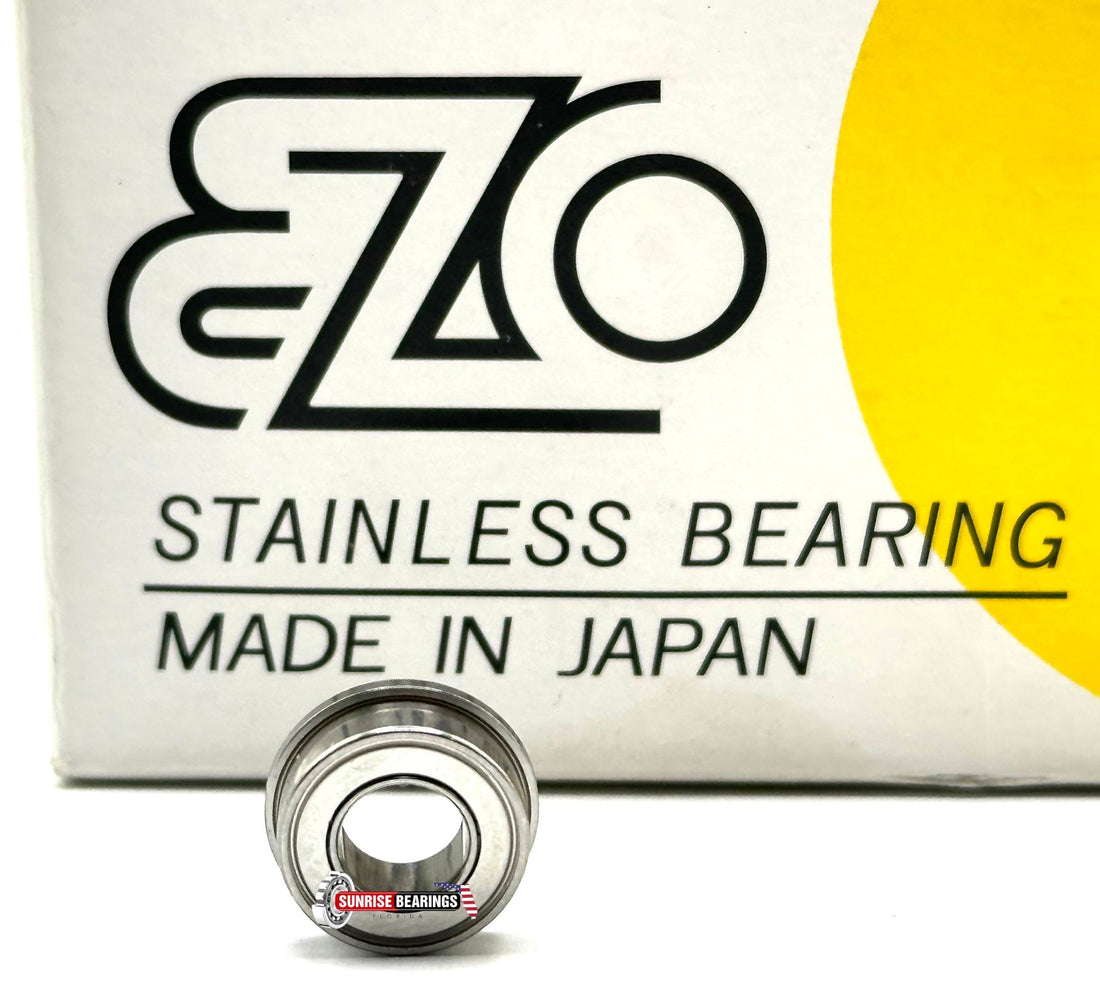 Ezo Fr188 Zz Flanged Ball Bearing Metal Shielded Stainless Steel 1/4"X1/2"X3/16"