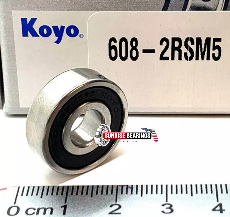 KOYO Japan 608 2RS  Deep Groove Ball Bearing, Rubber Sealed 8x22x7 mm