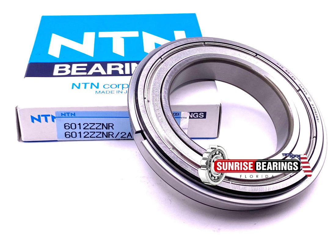 NTN JAPAN 6012 ZZ NR Ball Bearing, Metal Shielded + Snap Ring 60x95x18 mm