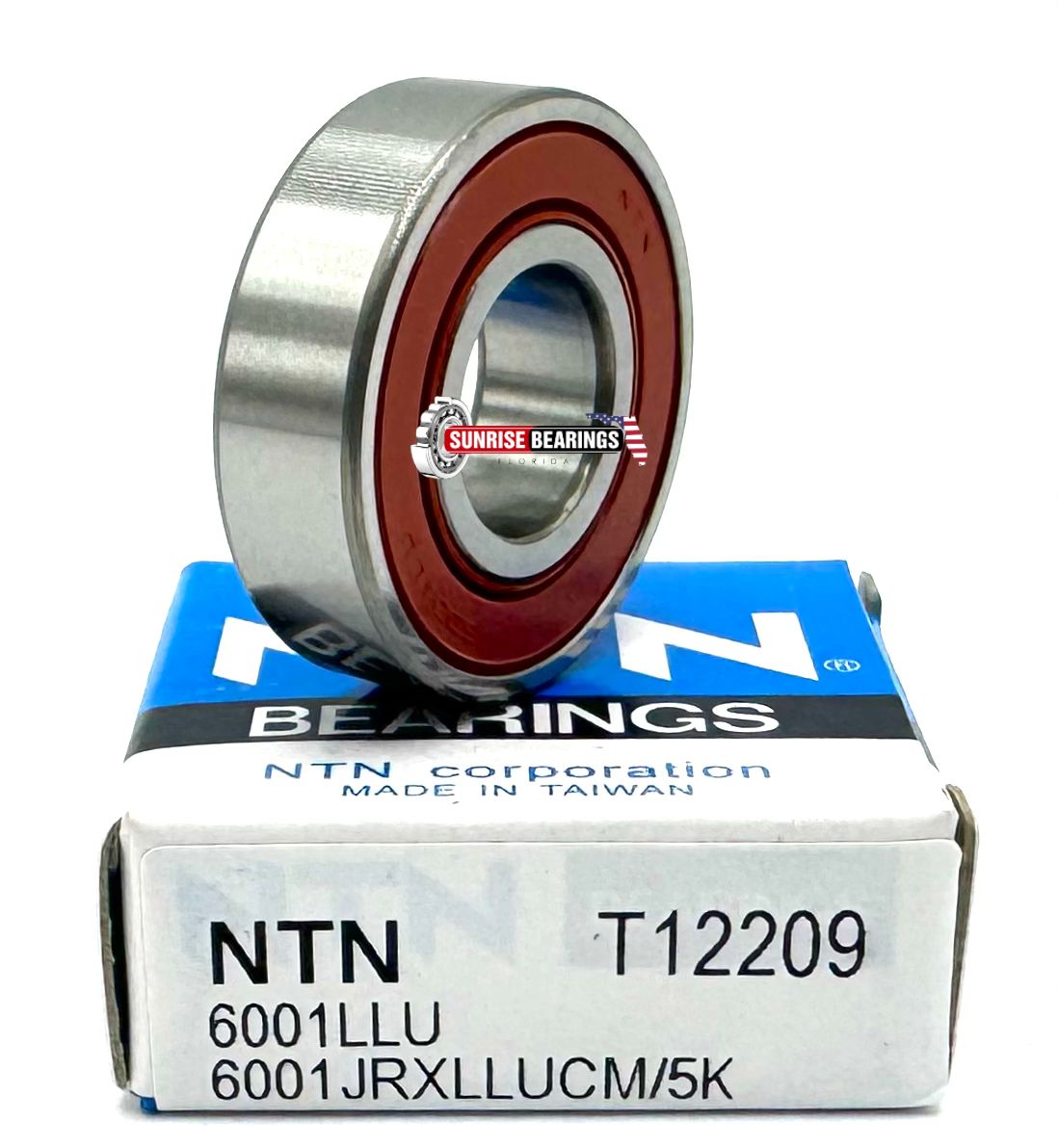 NTN 6001 LLU C3 DEEP GROOVE BALL BEARING, RUBBER SEALED 12x28x8 mm 6001DDU 6001