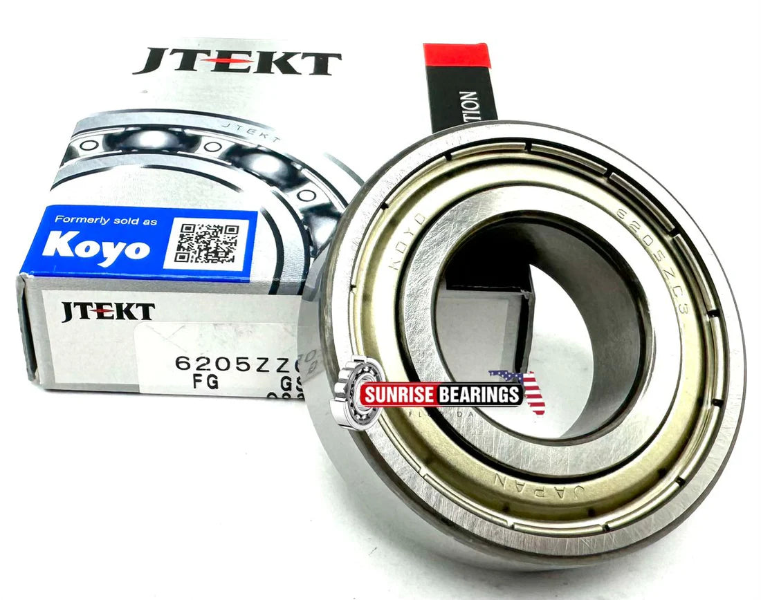 KOYO Japan 6205 ZZ Deep Groove Ball Bearing, Metal Shielded 25x52x15 mm