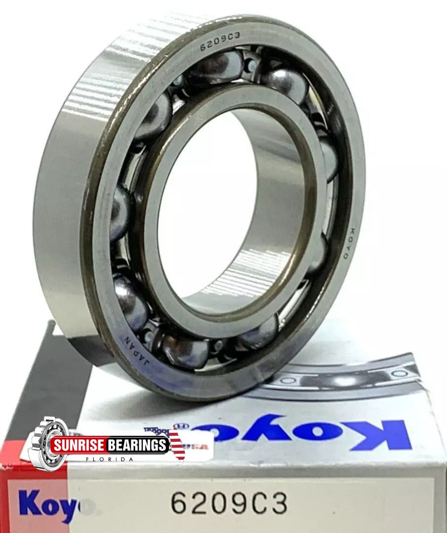 KOYO JAPAN 6209 C3 Deep Groove Ball Bearing, Open Type, No Seals 45x85x19 mm