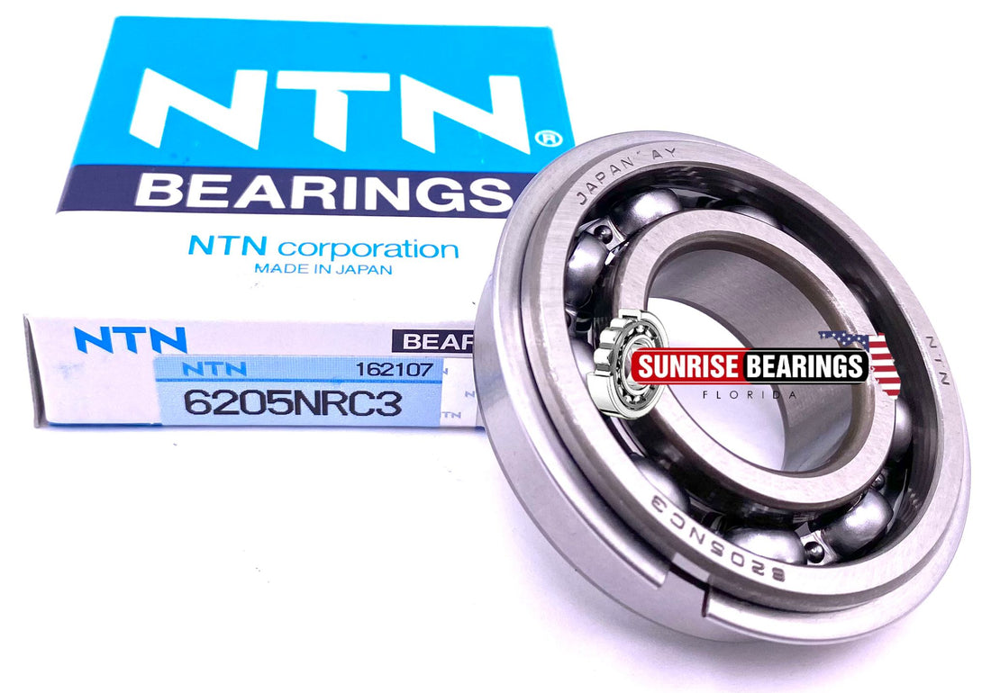 NTN Japan 6205 NR C3 Ball Bearing, Open Type + Snap Ring 25x52x15 mm