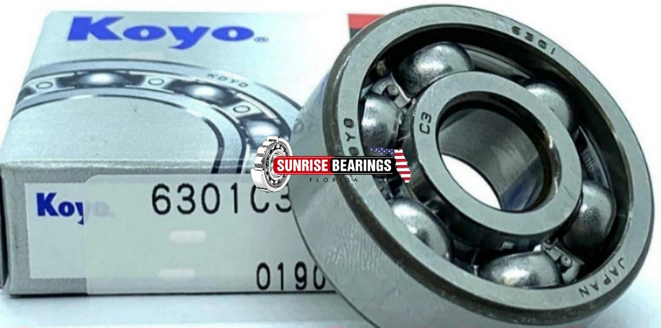 KOYO 6301 C3 Deep Groove Ball Bearing, OPEN Type, No Seals 12x37x12 mm