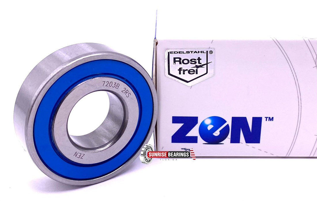 ZEN 7203B 2RS Angular contact Ball Bearing 7203 B 2RS 17x40x12 mm