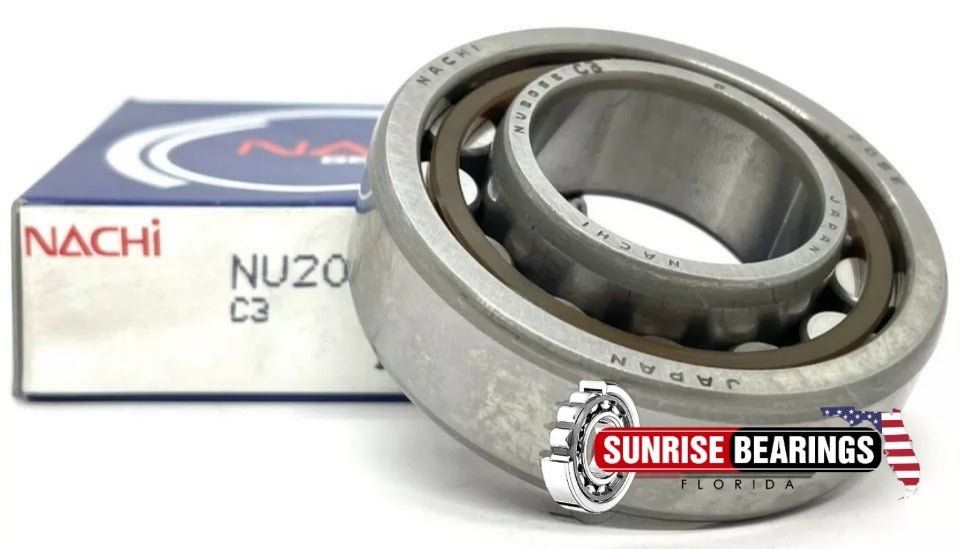Nachi Japan NU205EG C3 Cylindrical Roller Bearing 25x52x15 mm