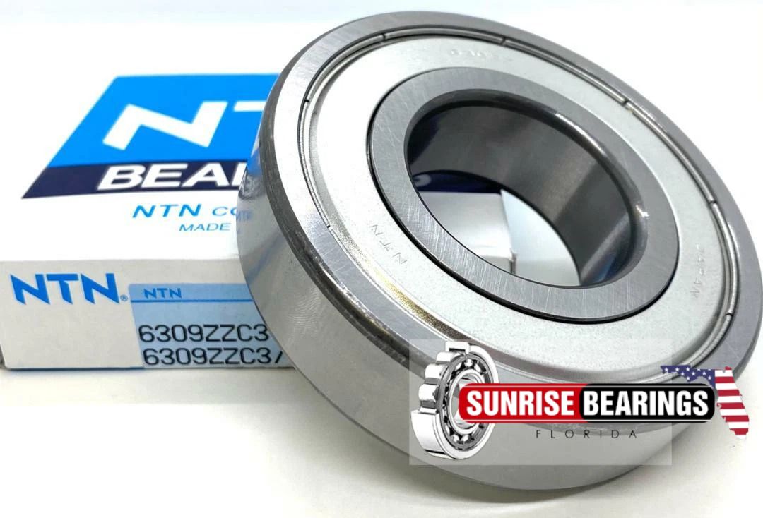 NTN Japan 6309 ZZ C3 Deep Groove Ball Bearing, Metal Shielded