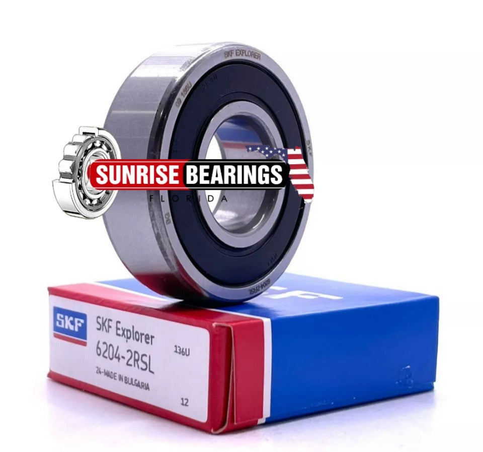 SKF 6204 2RSL Rubber Sealed Deep Groove Ball Bearing 20x47x14 mm