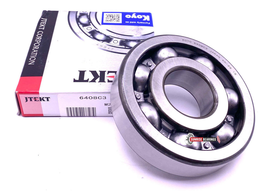 KOYO Japan 6408 C3 Deep Groove Ball Bearing, OPEN Type, No Seals 40x110x27 mm