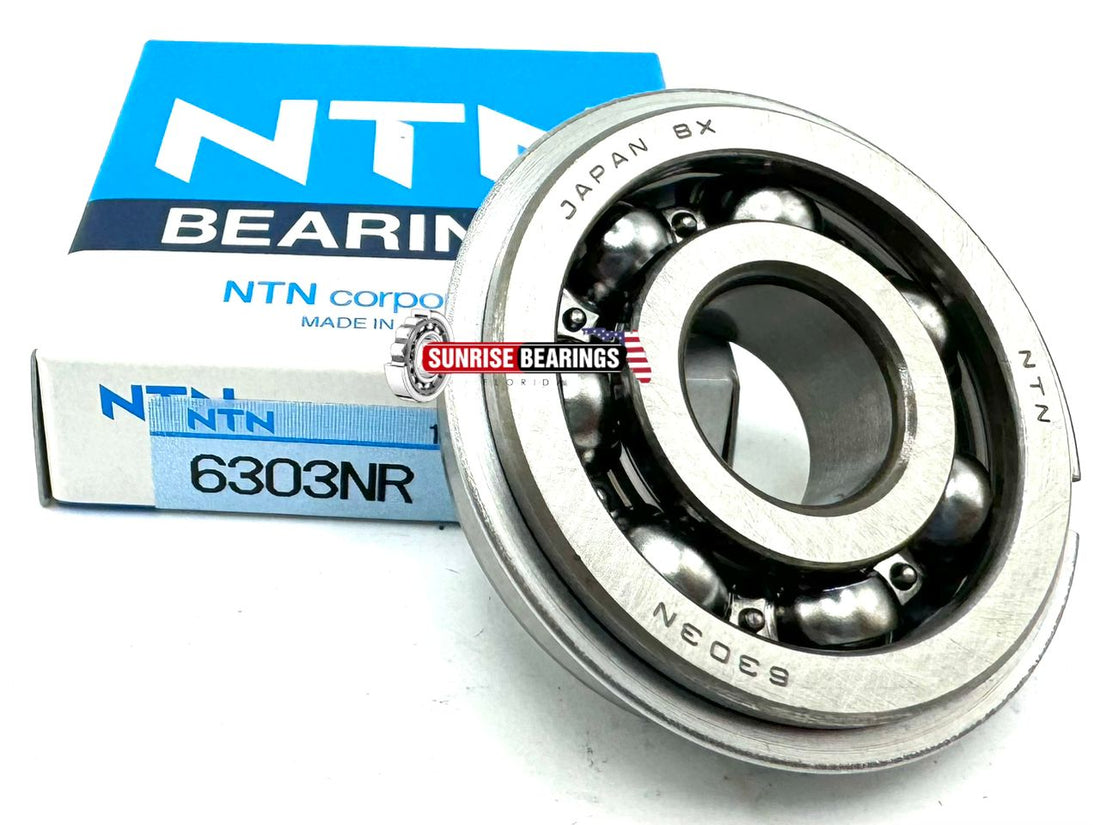 NTN 6303 NR BALL BEARING, OPEN TYPE + SNAP RING 17x47x14 mm