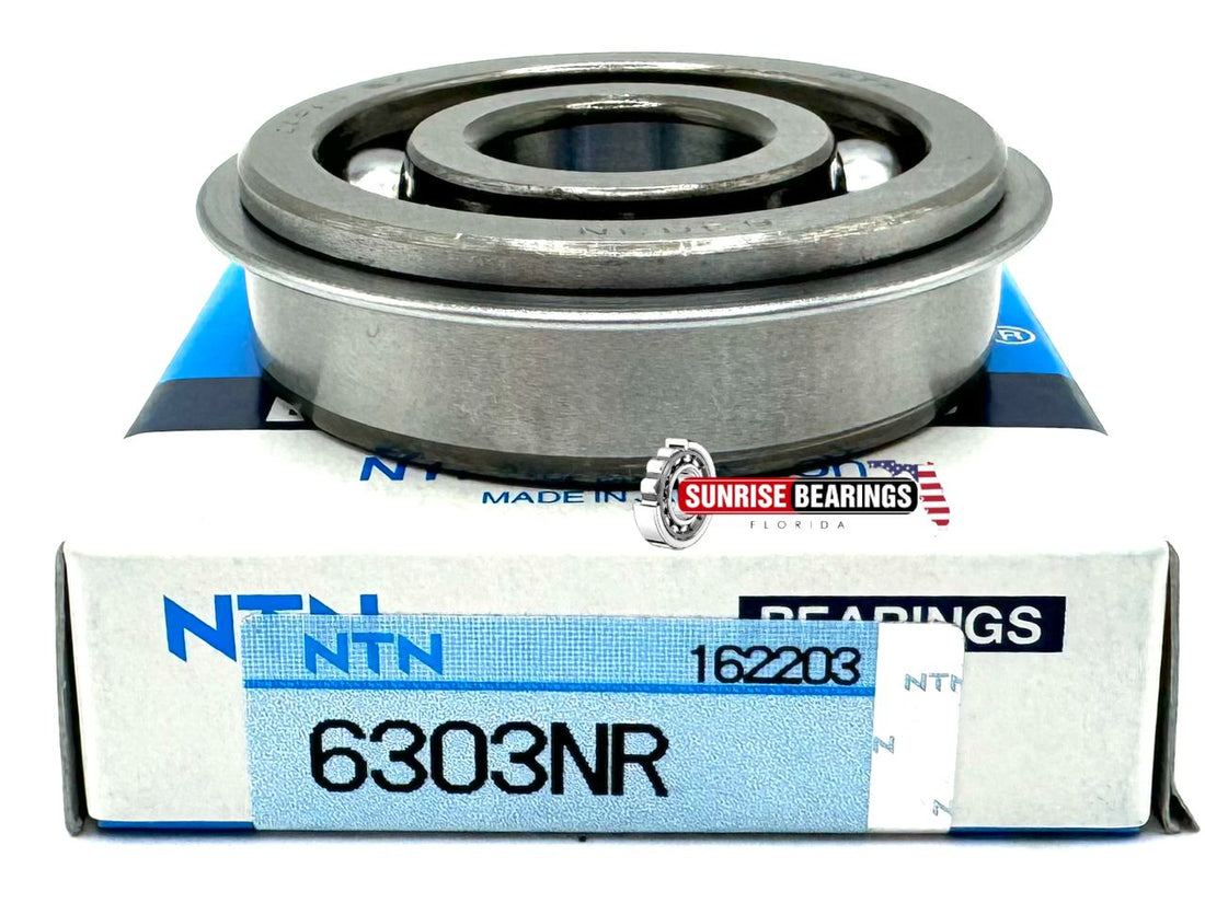 NTN 6303 NR BALL BEARING, OPEN TYPE + SNAP RING 17x47x14 mm