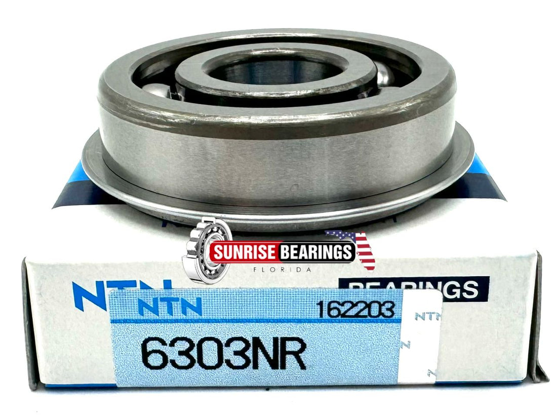 NTN 6303 NR BALL BEARING, OPEN TYPE + SNAP RING 17x47x14 mm