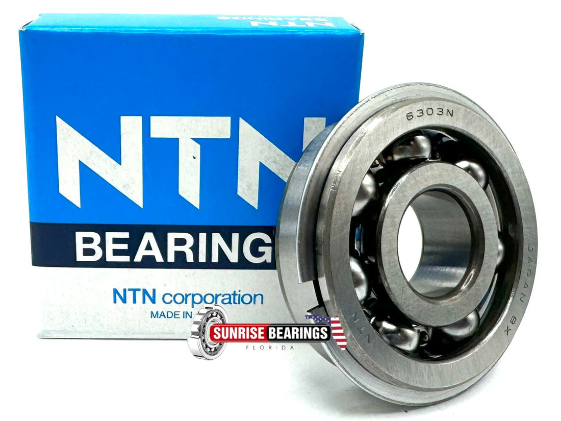NTN 6303 NR BALL BEARING, OPEN TYPE + SNAP RING 17x47x14 mm