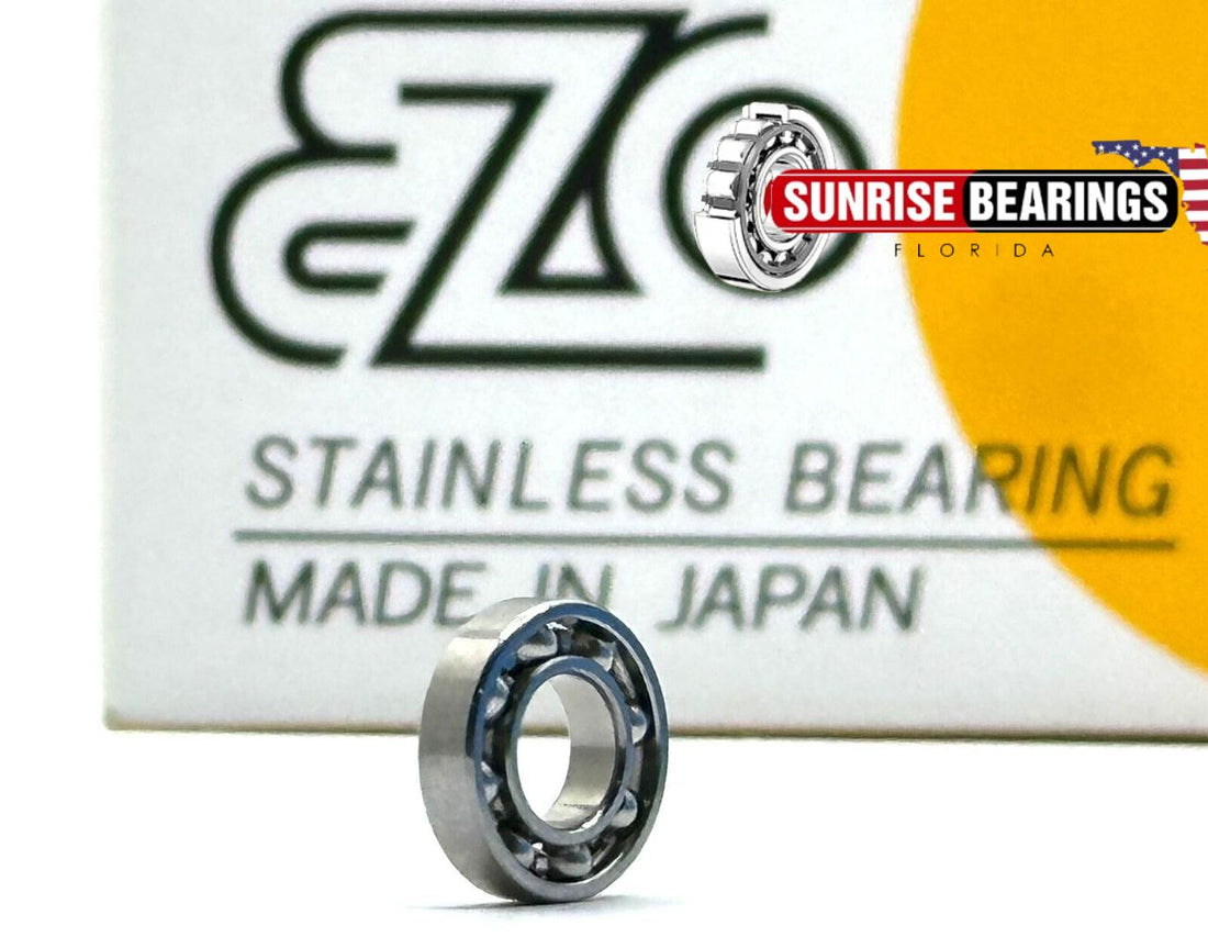Ezo R188 Deep Groove Ball Bearing, Open Type, No Seals 1/4"X1/2"X1/8" Sr188