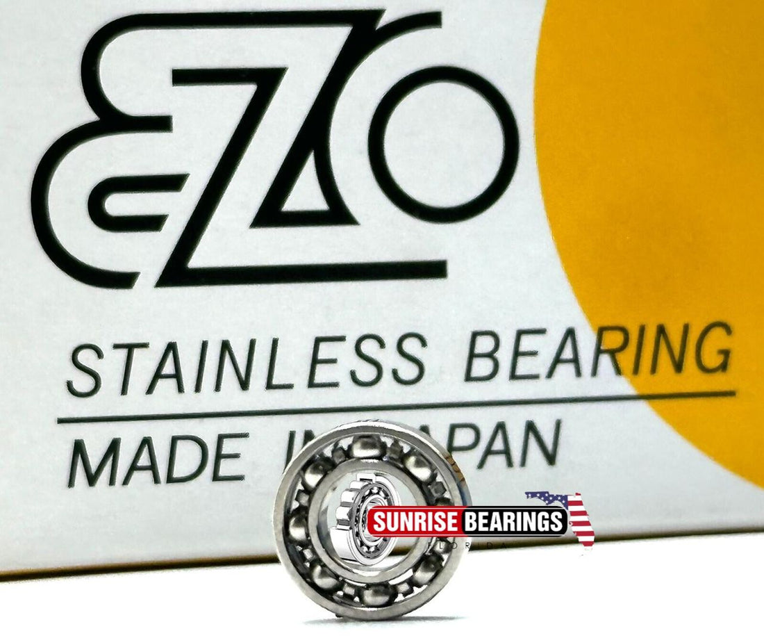 Ezo R188 Deep Groove Ball Bearing, Open Type, No Seals 1/4"X1/2"X1/8" Sr188