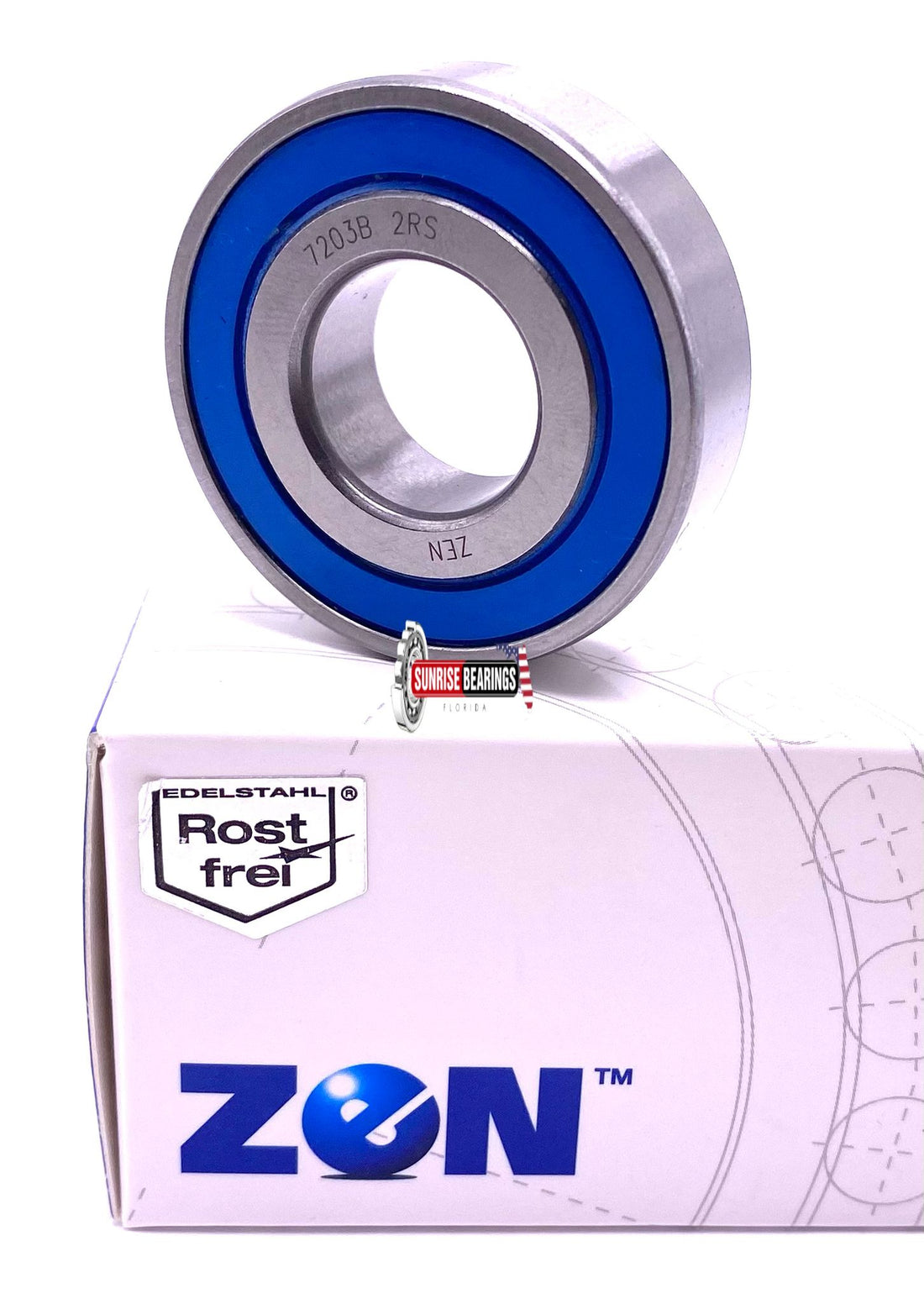 ZEN 7203B 2RS Angular contact Ball Bearing 7203 B 2RS 17x40x12 mm