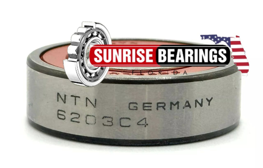 NTN GERMANY 6203 LLU C4 DEEP GROOVE BALL BEARING, RUBBER SEALED 6203 2RS C4 17x40x12 mm