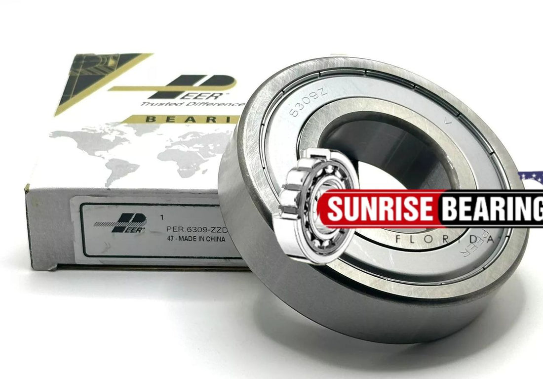PEER 6309 ZZ DEEP GROOVE BALL BEARING, METAL SHIELDED 45x100x25 mm
