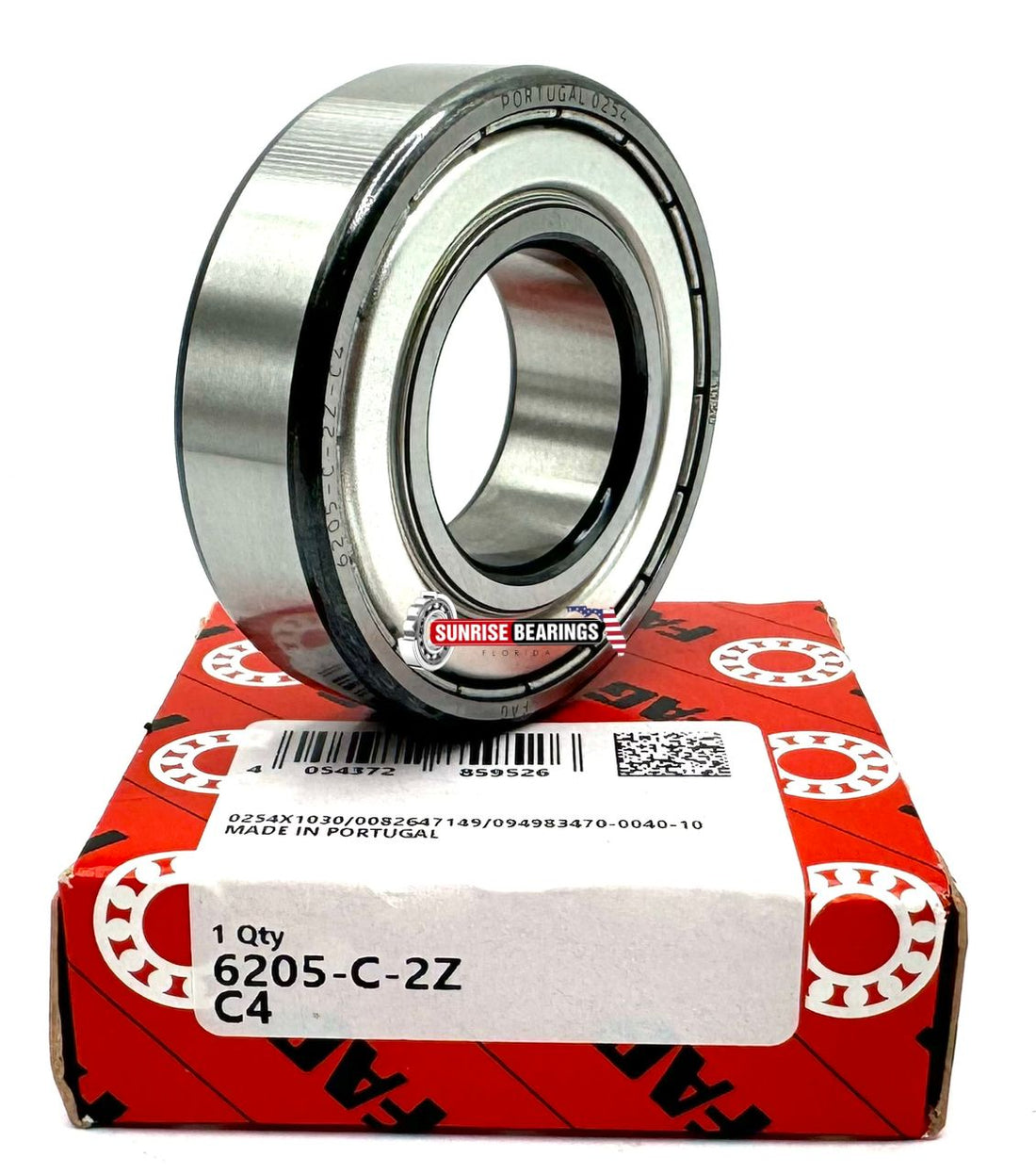 FAG 6205 ZZ C4 DEEP GROOVE BALL BEARING, METAL SHIELDED 25x52x15 mm