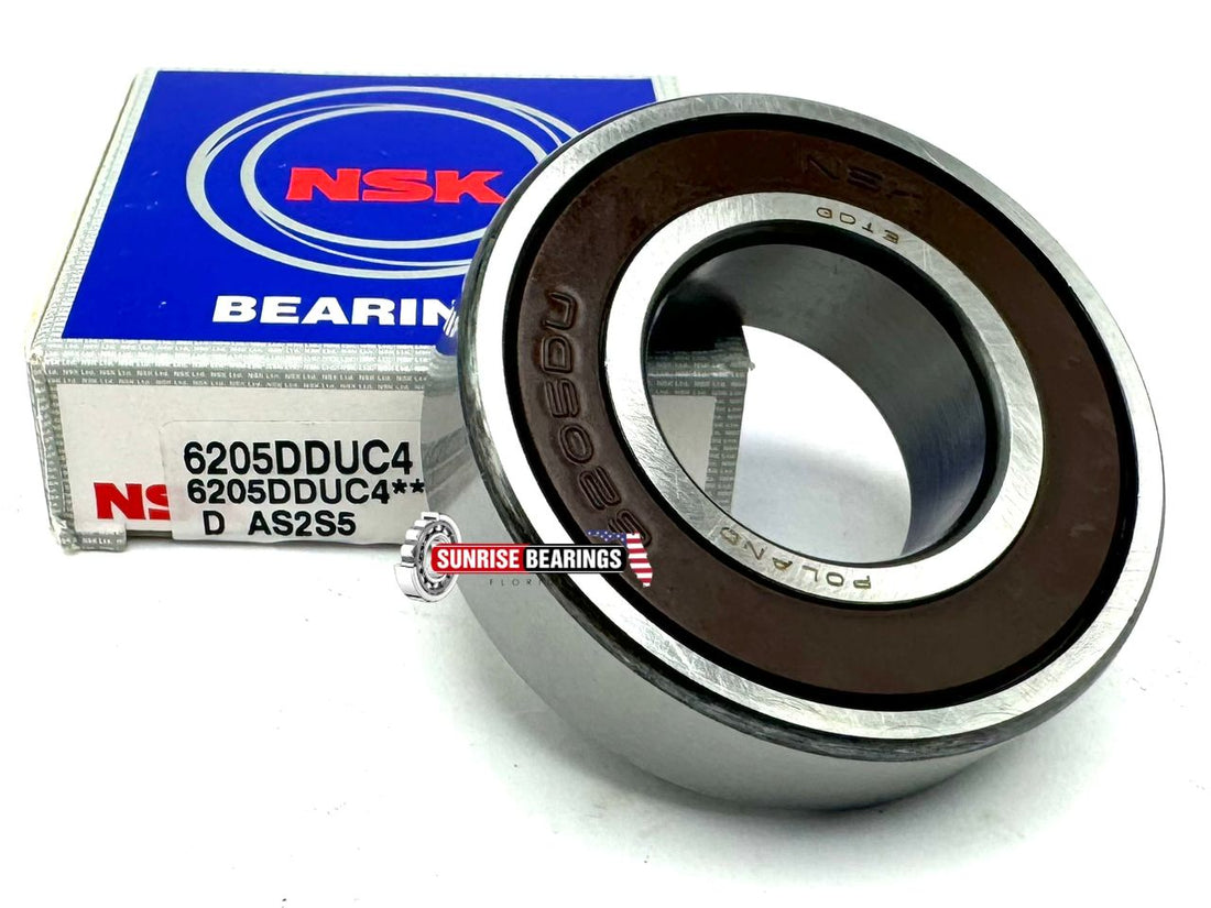 NSK 6205 DDU C4 DEEP GROOVE BALL BEARING, RUBBER SEALED 25x52x15 mm 6205 2RS