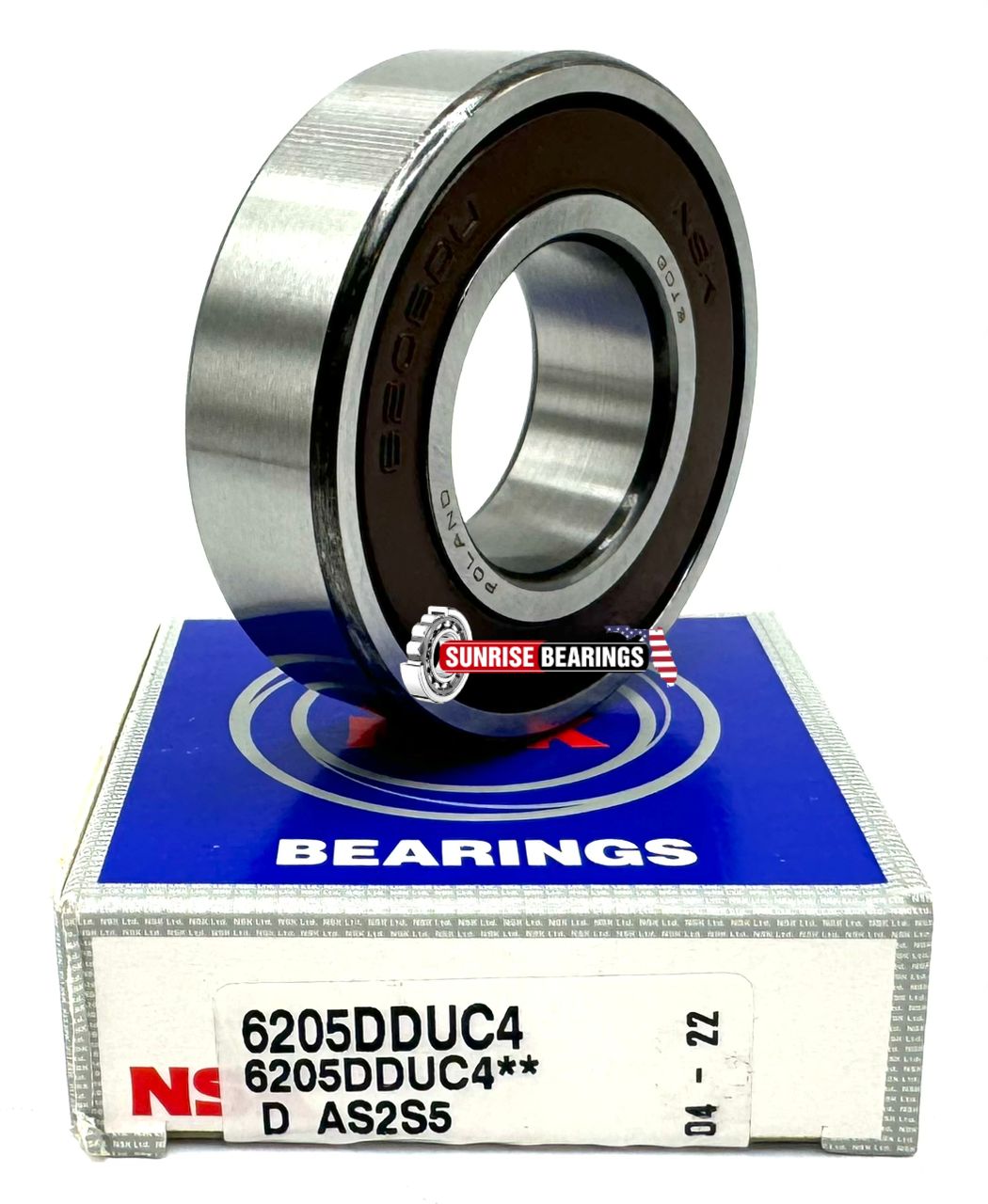 NSK 6205 DDU C4 DEEP GROOVE BALL BEARING, RUBBER SEALED 25x52x15 mm 6205 2RS