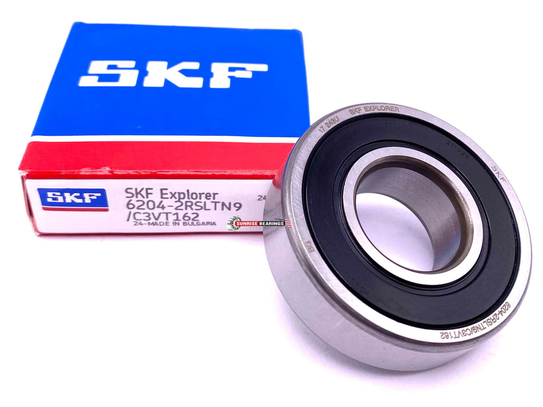 SKF 6204 2RSL TN9/C3 VT162 Deep Groove Ball Bearing, Rubber Sealed 20x47x14 mm
