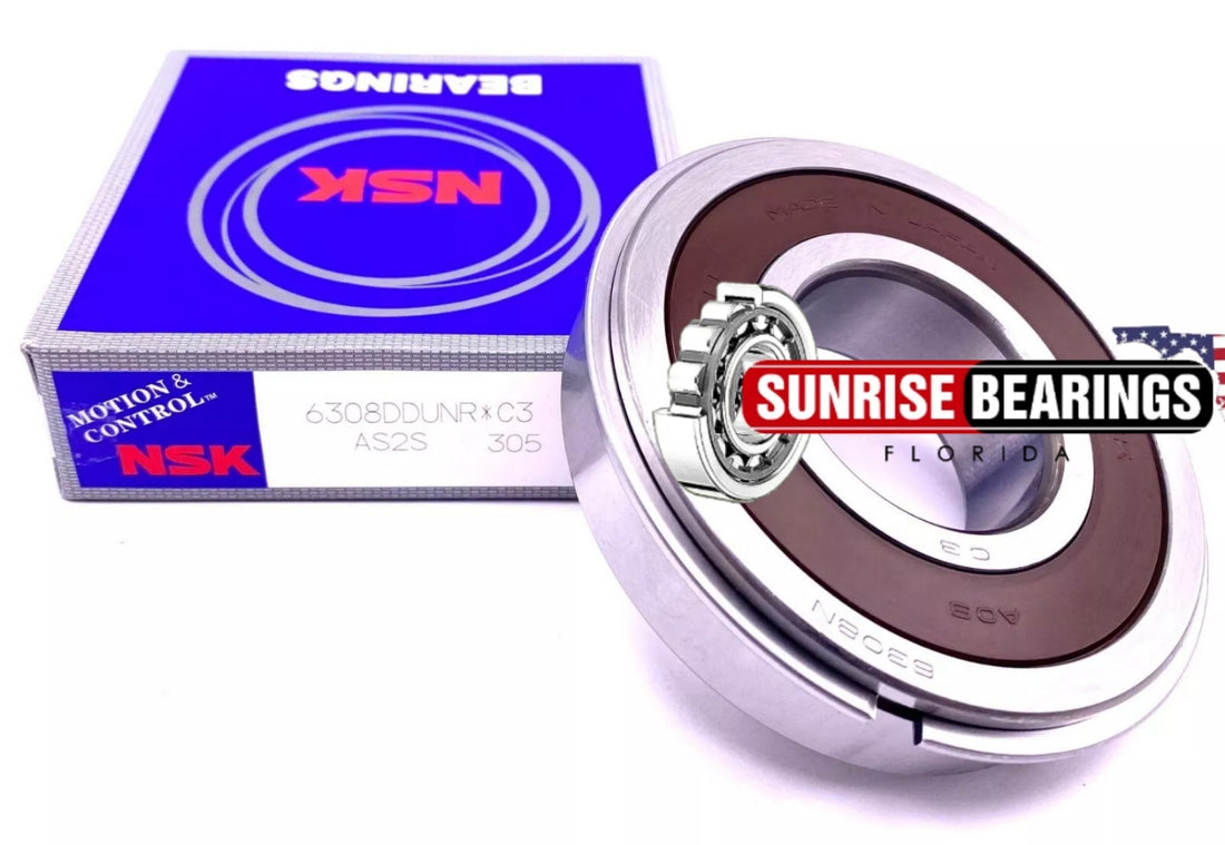 NSK Japan 6308 DDU NR C3 Ball Bearing, Rubber Sealed + Snap Ring 2RS 40x90x23 mm