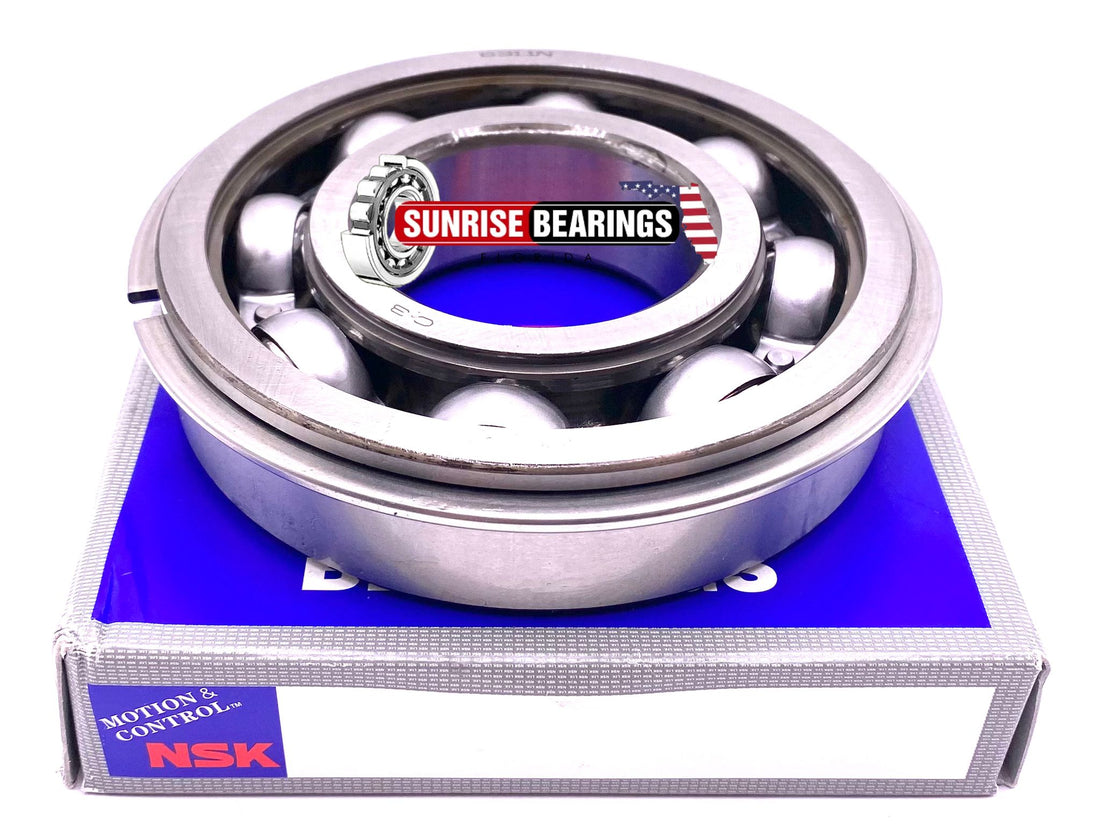 NSK 6311 Z NR Ball Bearing, Metal Shielded One Side + Snap Ring 55x120x29 mm