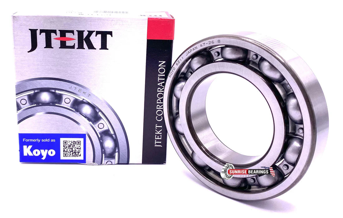 KOYO Japan 6211 C3 Deep Groove Ball Bearing, OPEN Type, No Seals 55x100x21 mm