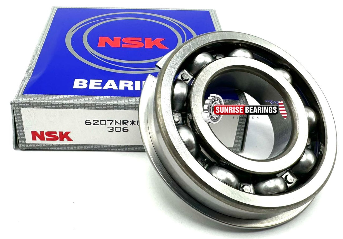 NSK JAPAN 6207 NR  BALL BEARING, OPEN TYPE, NO SEALS + SNAP RING 35x72x17 mm