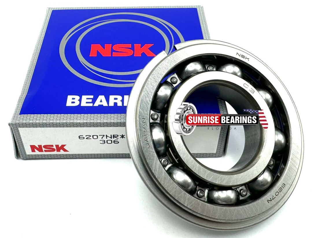NSK JAPAN 6207 NR  BALL BEARING, OPEN TYPE, NO SEALS + SNAP RING 35x72x17 mm