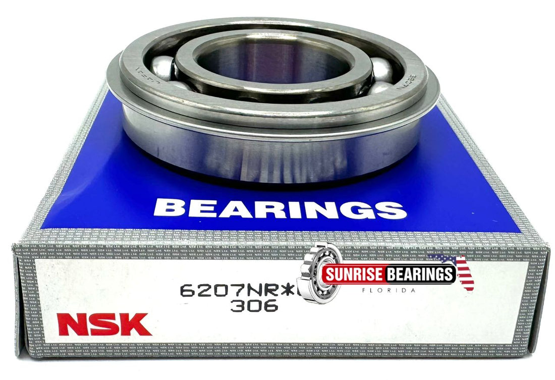 NSK JAPAN 6207 NR  BALL BEARING, OPEN TYPE, NO SEALS + SNAP RING 35x72x17 mm