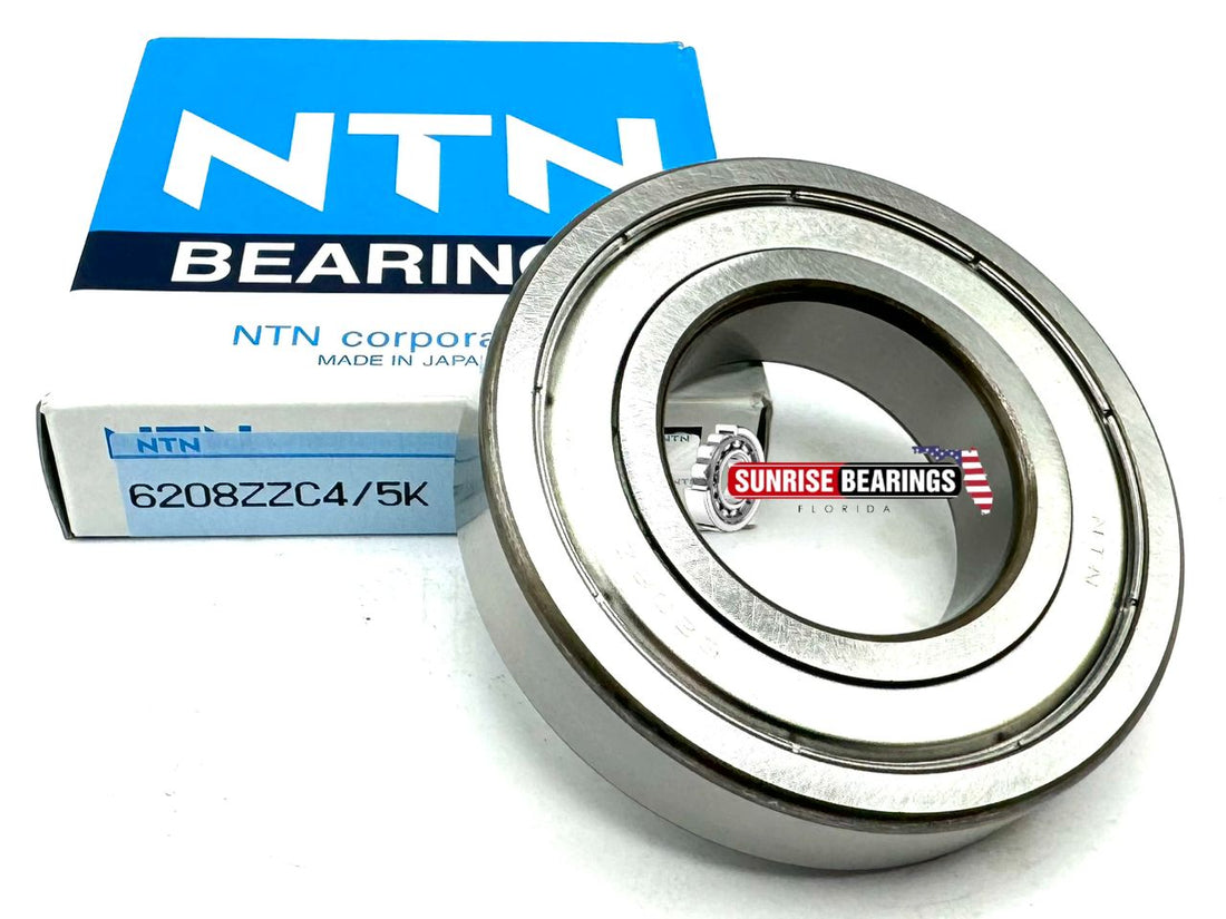 NTN 6208 ZZ C4 DEEP GROOVE BALL BEARING, METAL SHIELDED 40x80x18 mm