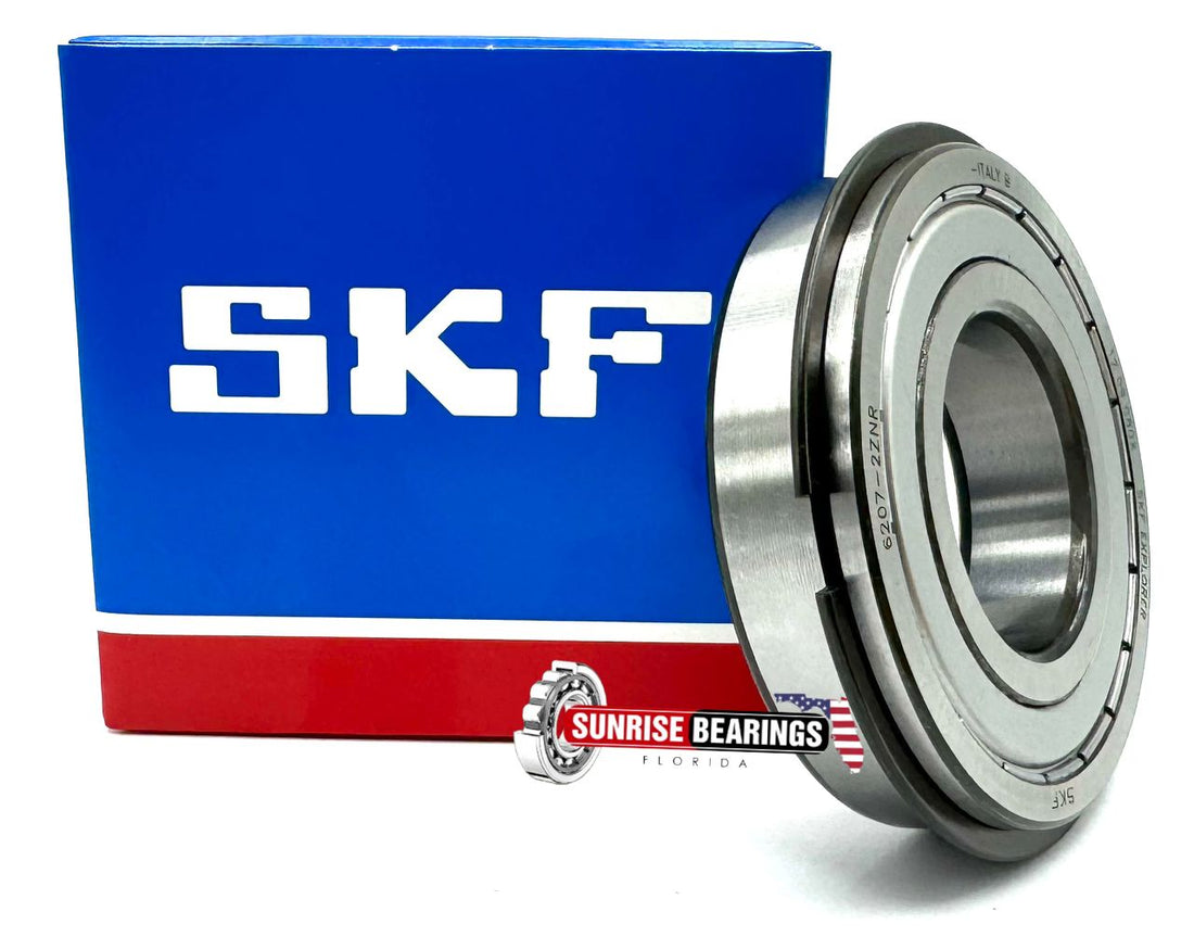 SKF 6207 ZZ NR BALL BEARING, METAL SHIELDED BOTH SIDES + SNAP RING 35x72x17 mm