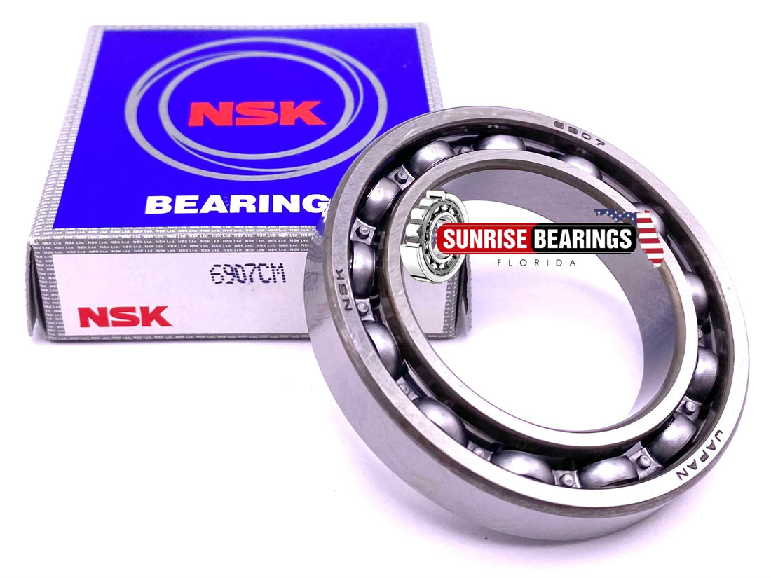 NSK Japan 6907 Deep Groove Ball Bearing, Open Type, No Seals 61907 35x55x10 mm