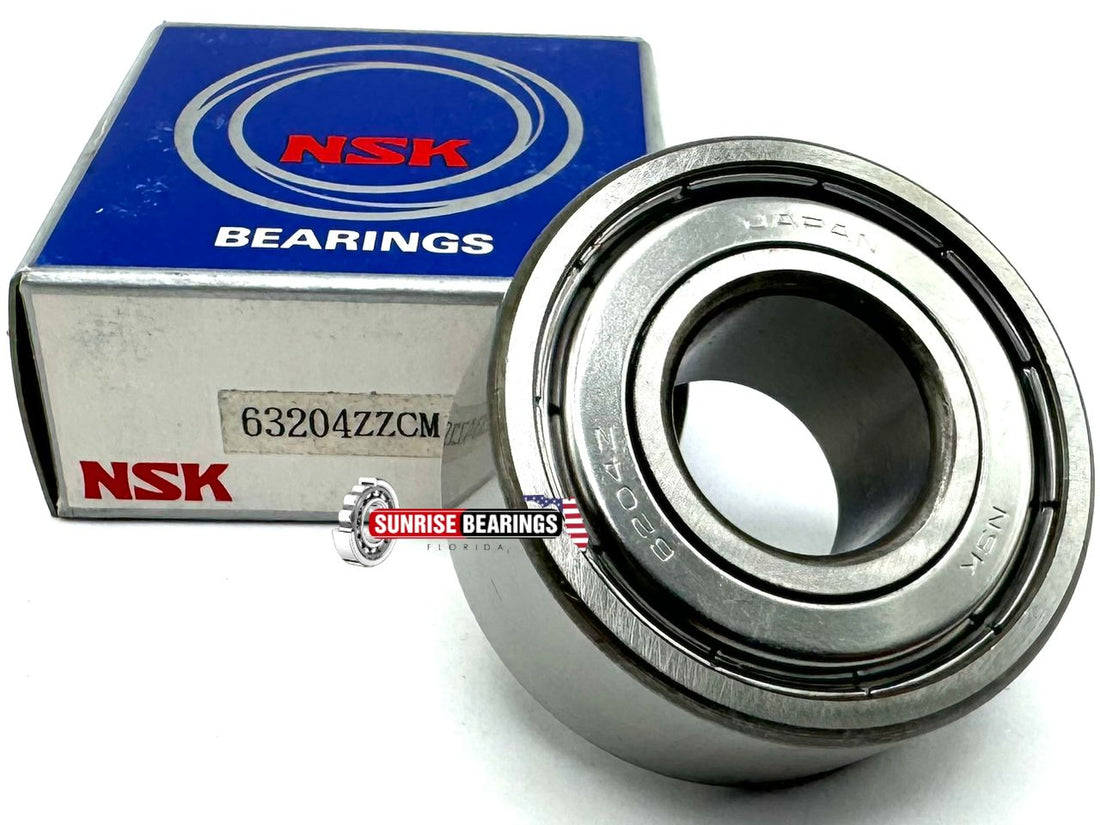 Nsk 63204 zz Cm Av3S Deep Groove Ball Bearing, Metal Shielded 20X47X20.64 mm