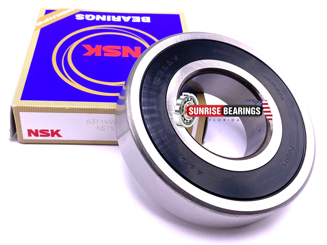 NSK Japan 6311 VV C3 Deep Groove Ball Bearing, Rubber Sealed 55x120x29 mm