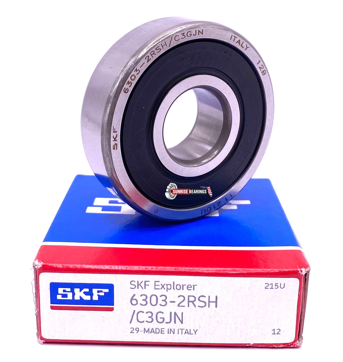 SKF 6303 2RS1 C3 GJN Deep groove Ball Bearing, Rubber Sealed 17x47x14 mm