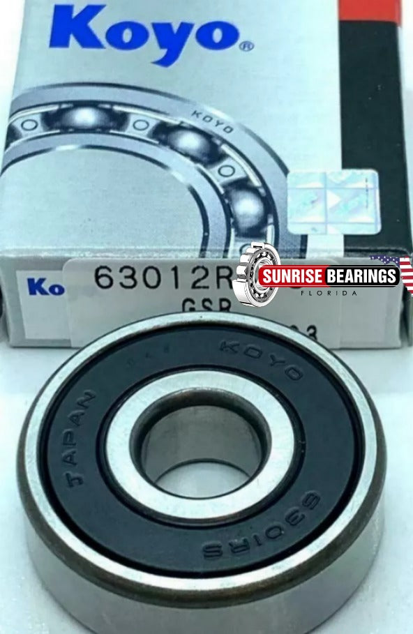KOYO Japan 6301 2RS CM Deep Groove Ball Bearing, Rubber Sealed 12x37x12 mm